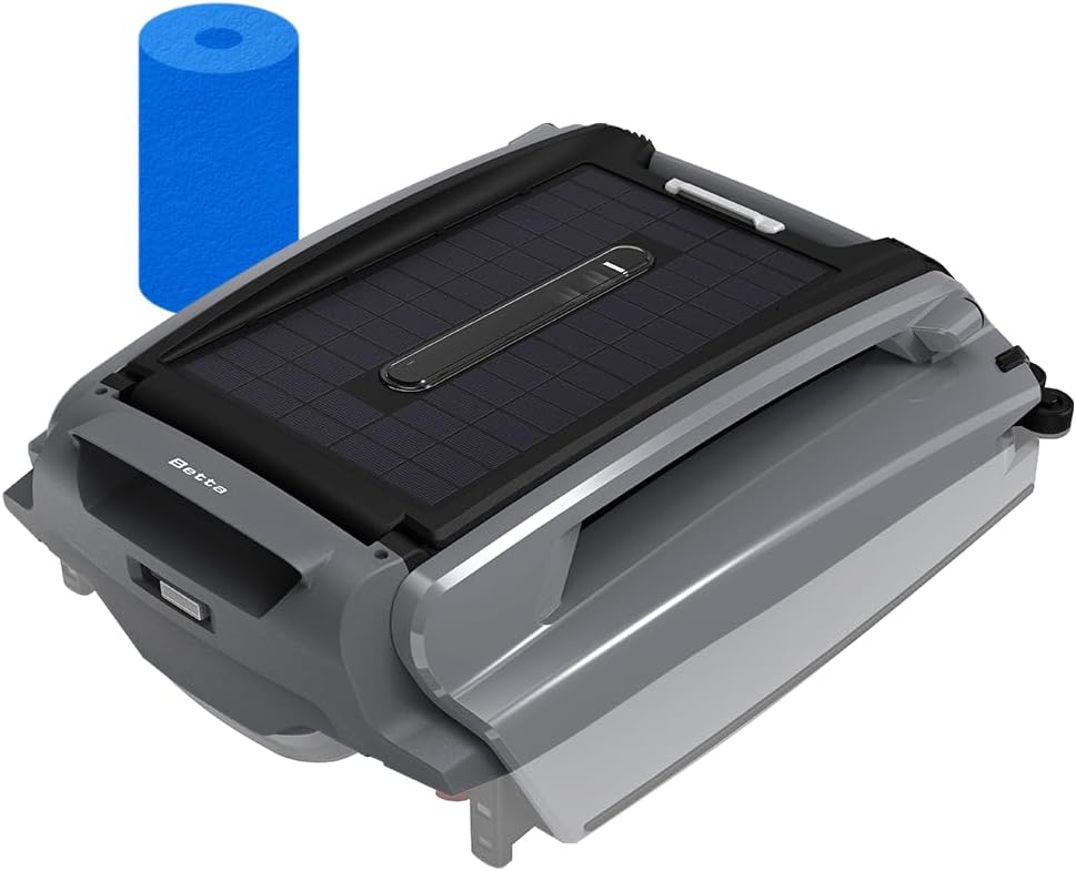 Betta SE Plus - Solar Powered Robotic Pool Skimmer with Dual Charging Options an...