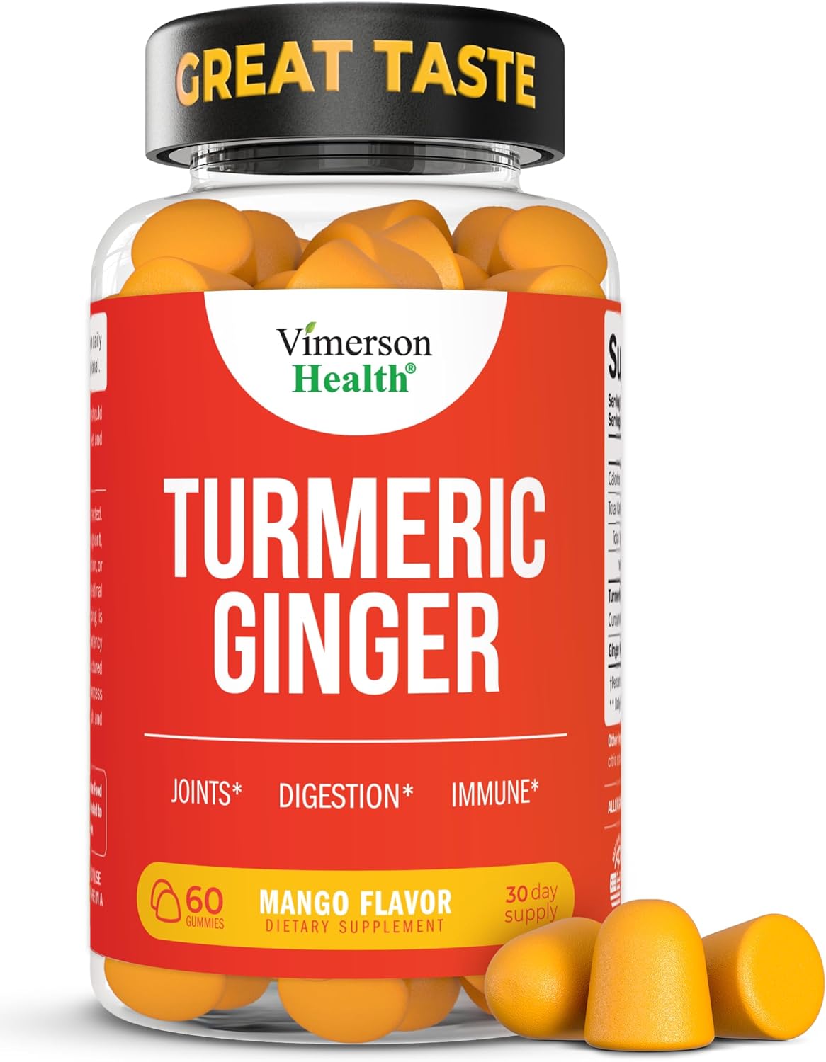 Tumeric and Ginger Gummies -Turmeric Curcumin Supplement 95% Curcuminoids. Joint...