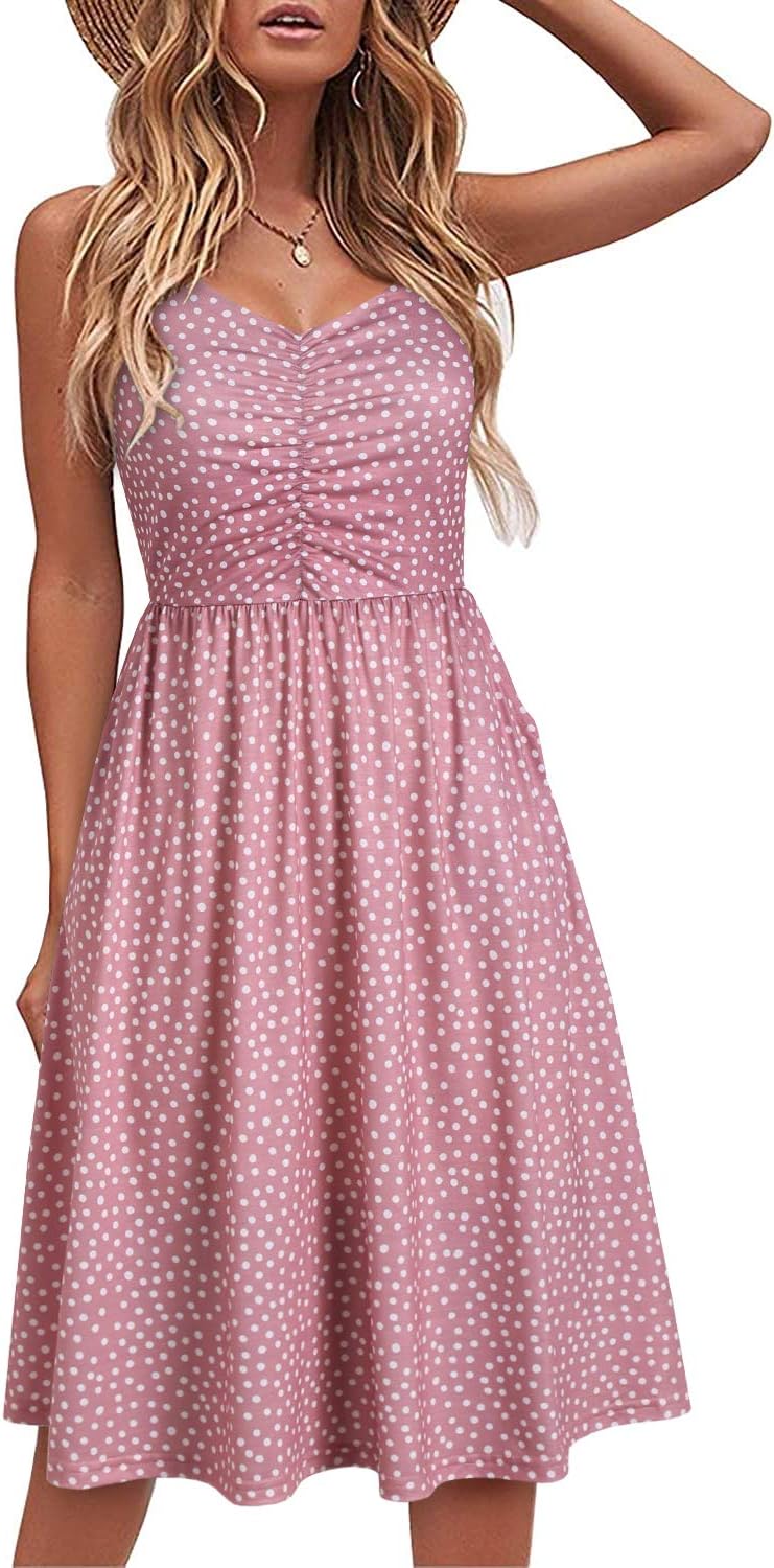 YATHON Casual Dresses for Women Sleeveless Cotton Summer Beach Dress A Line Spag...