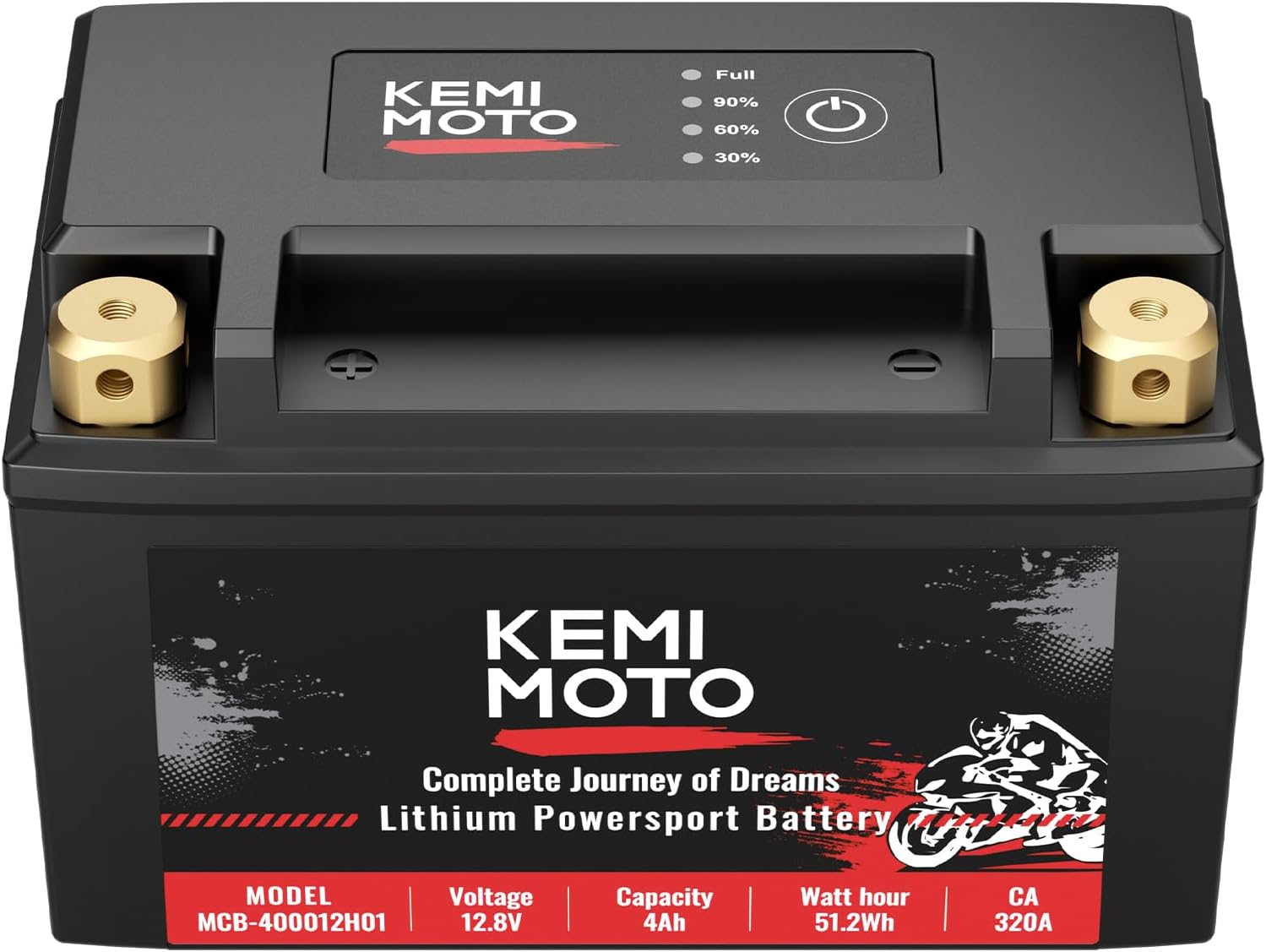 KEMIMOTO Lithium Motorcycle Battery YTX9-BS/YTX7A-BS, LiFePO4 12v Lithium Batter...