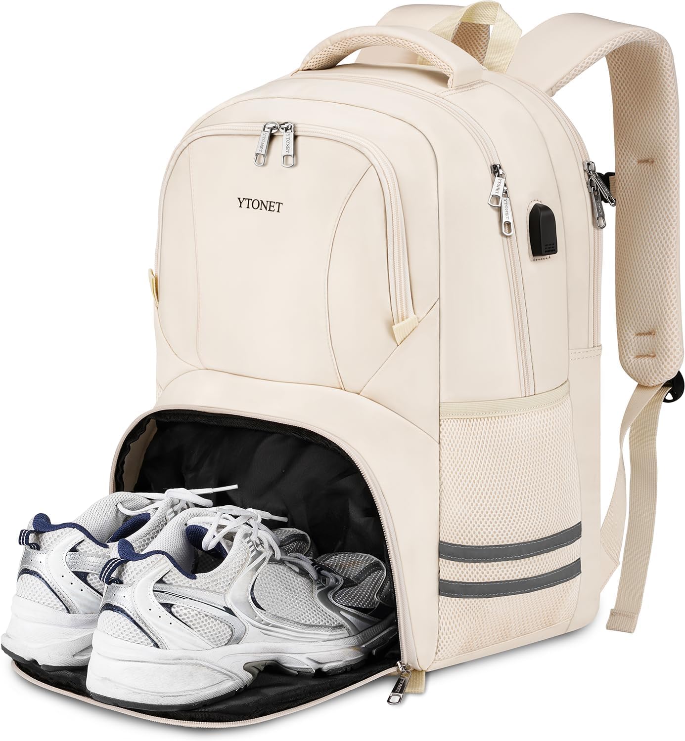 Ytonet Gym Backpack For Women Men, Travel Backpack With Shoe Compartment USB Cha...