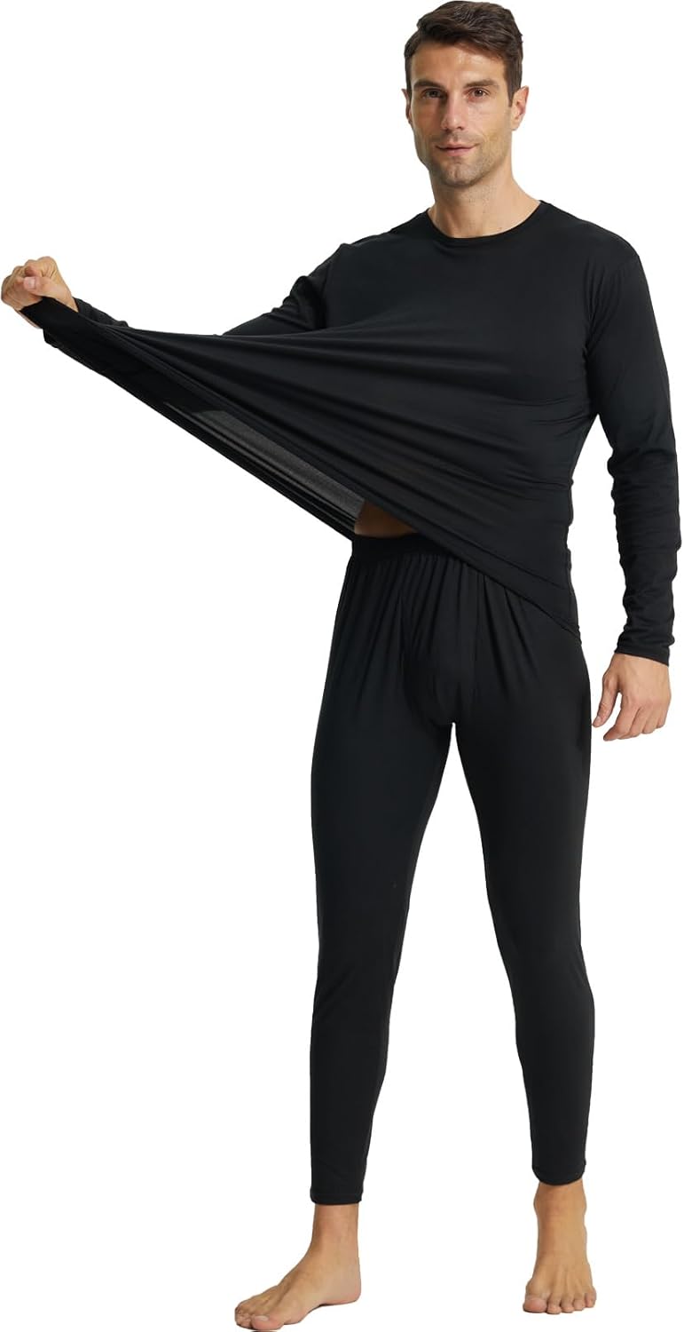 LANBAOSI Mens Thermal Underwear Set Winter Long Sleeve Top and Long Johns Bottom...