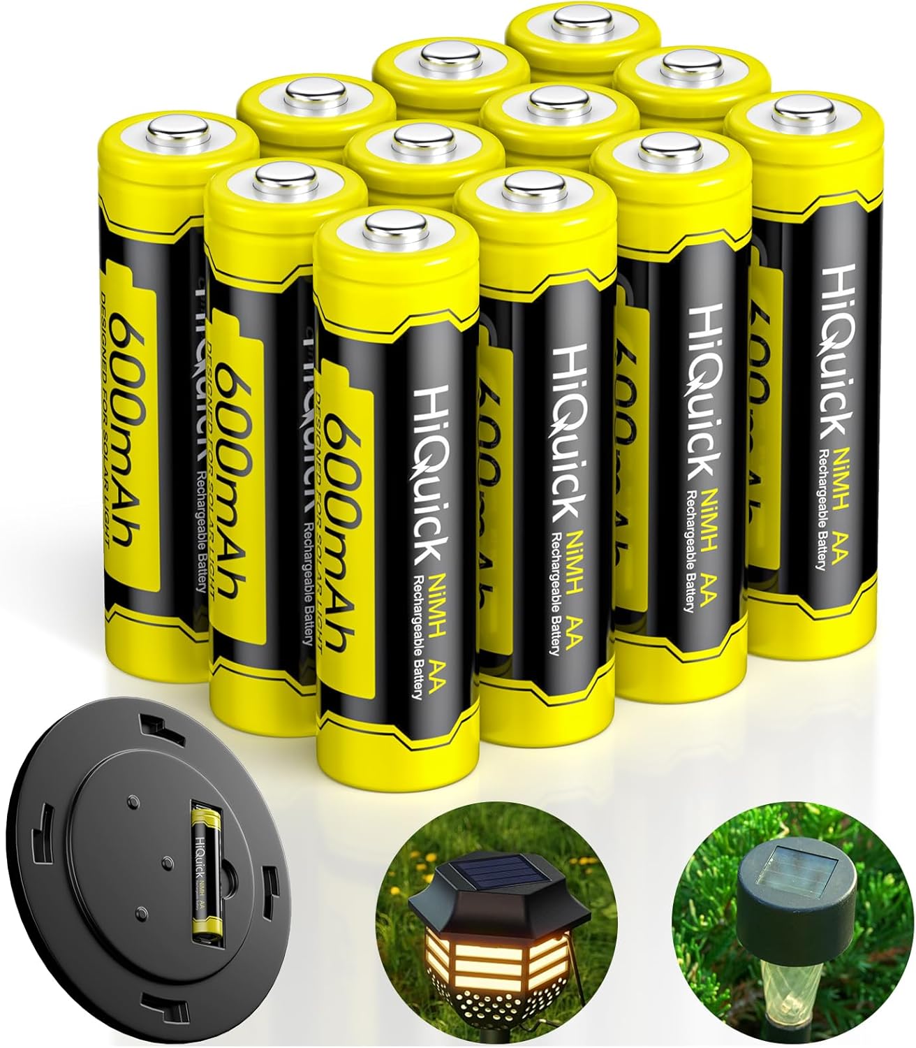 HiQuick Ni-MH AA Rechargeable Batteries Double A 1.2V True Capacity Solar Batter...