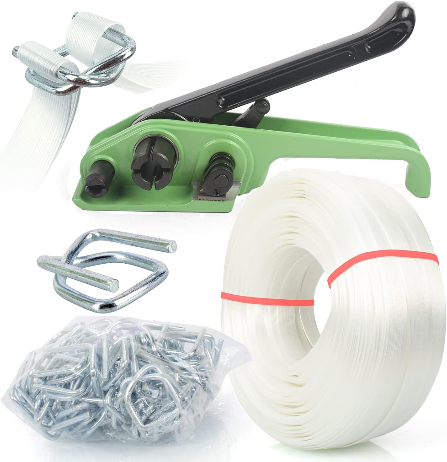 Heavy Duty Pallet Strapping Tools Kit - 19mm x 100mtr Woven Cord Banding Strap,...