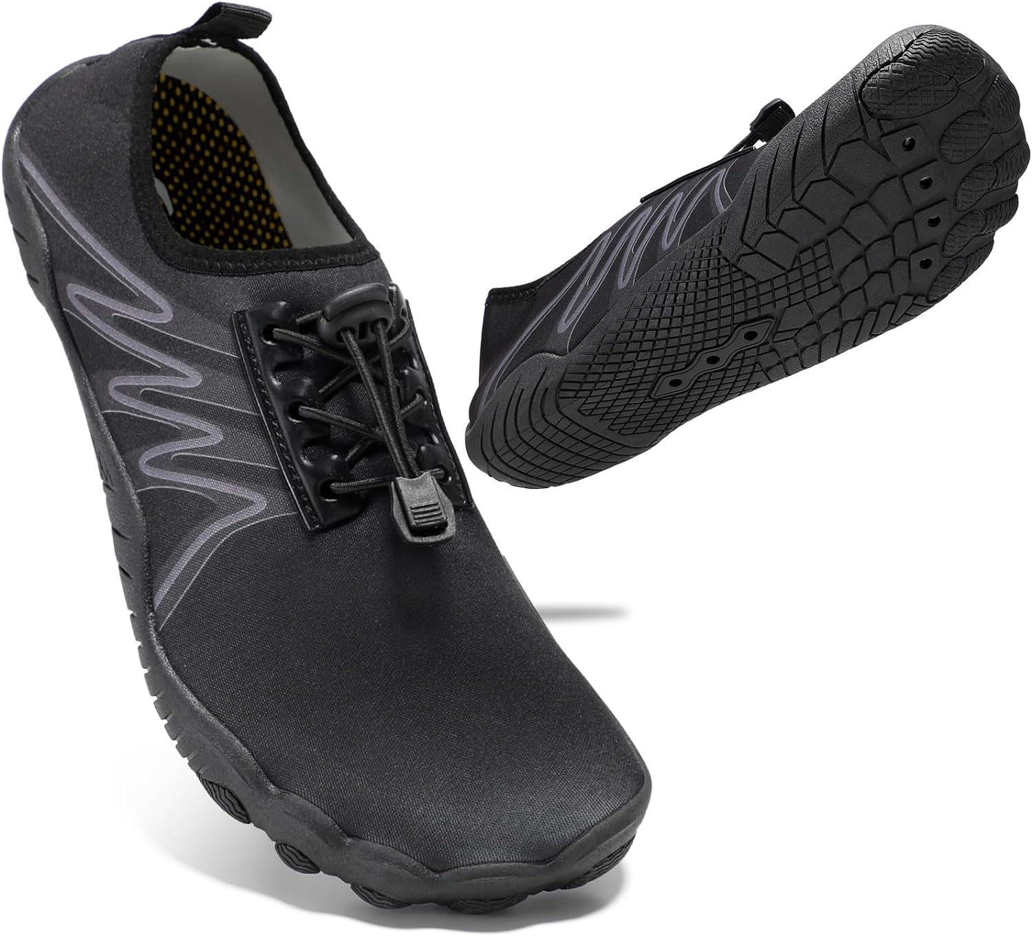 STQ Water Shoes for Men Women Beach Swiming Barefoot for Summer 11 UK All Black