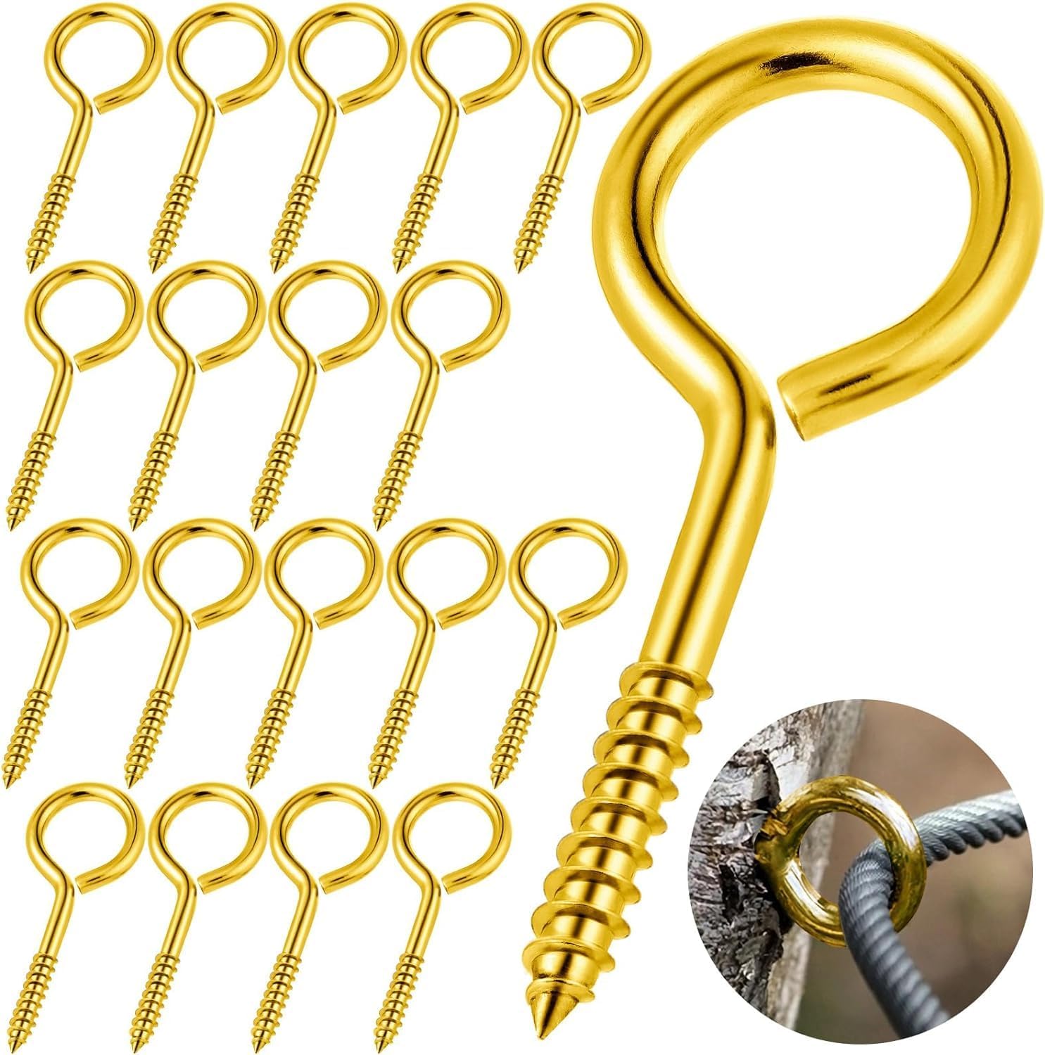 FFWHKON 18 Pack 2.5 Inch Heavy Duty Stainless Steel Eye Bolts, Sturdy Securely H...
