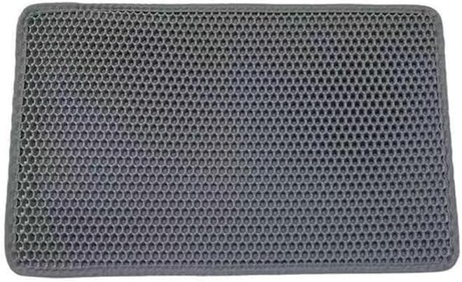 Waterproof Cat Litter Mat,Honeycomb Double Layer Trapping Litter Design，Foldabl...
