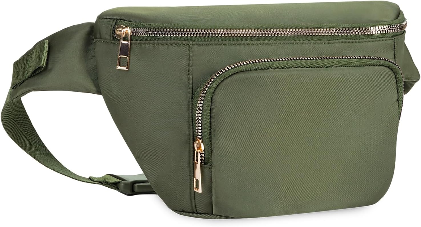 Bum Bag with Extender Strap Ladies Fanny Waist Pack with Three Pockets Waist Bag...