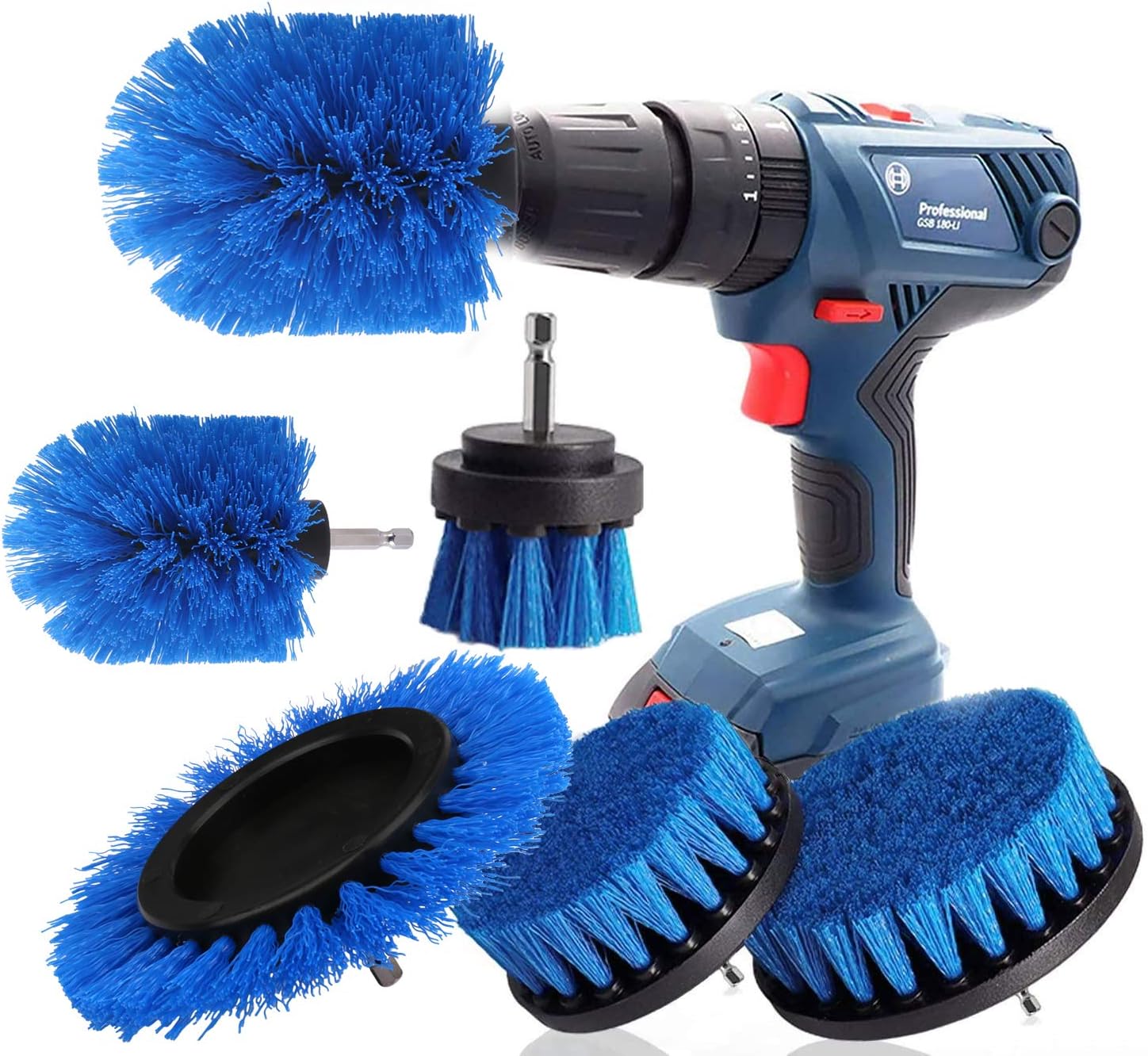 Brush Attachment Drill Set 5 Pieces Drill Brushes...
