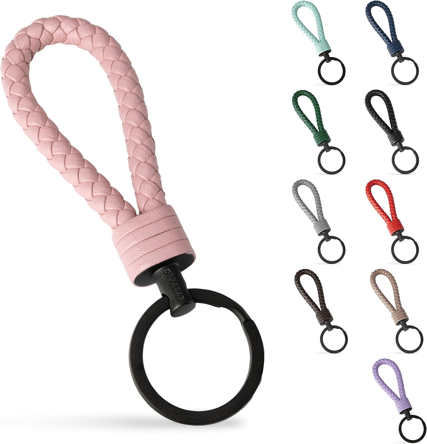 SERASAR Leather Keychain for Unisex [Strong] - Stainless Steel Keyring with Addi...