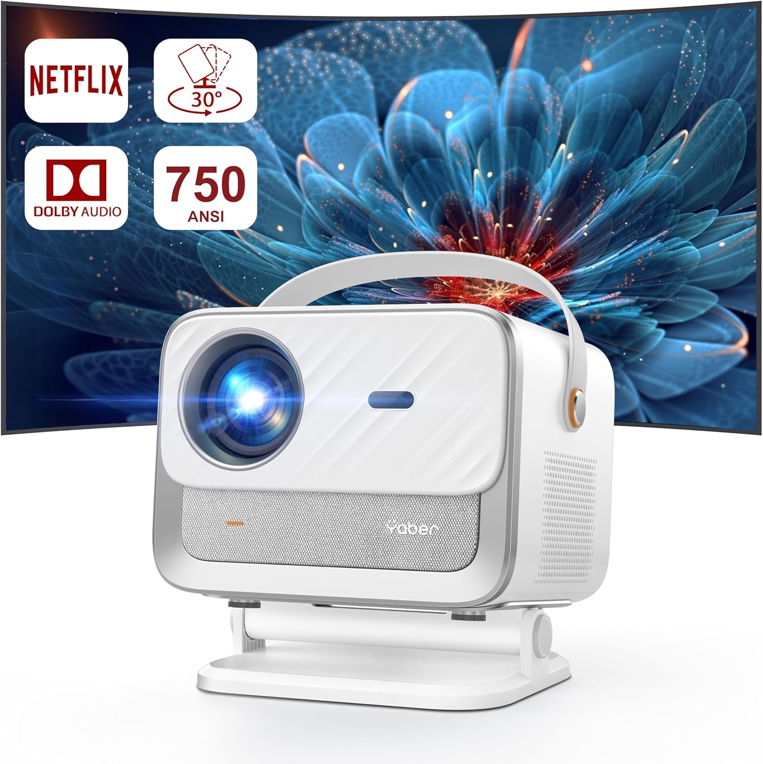【Official Neflix & Dolby Audio】Projector, Yaber 750 ANSI Auto Focus&Keystone P...