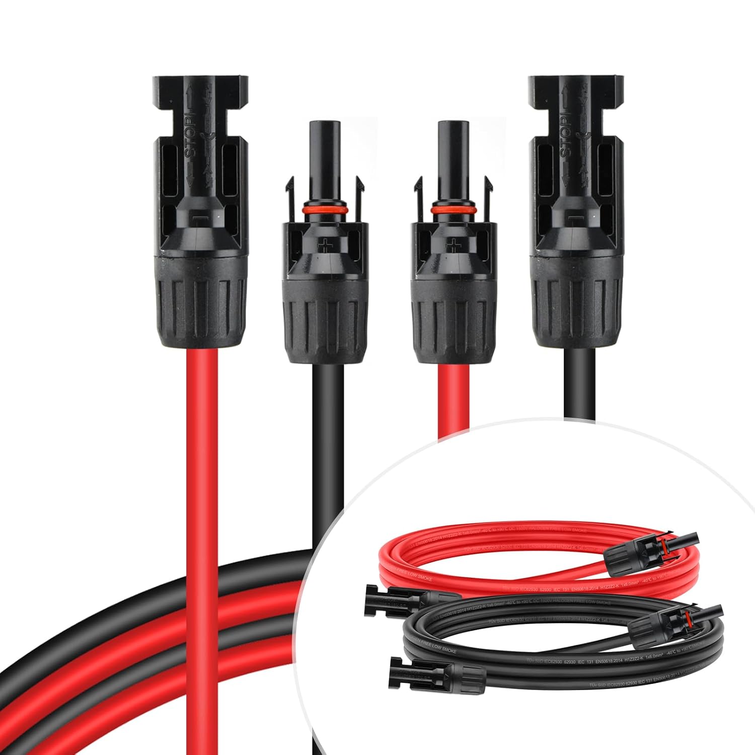 6mm²/10AWG Solar Extension Cable, 3m/9.8FT Solar Cable with Female and Male Conn...