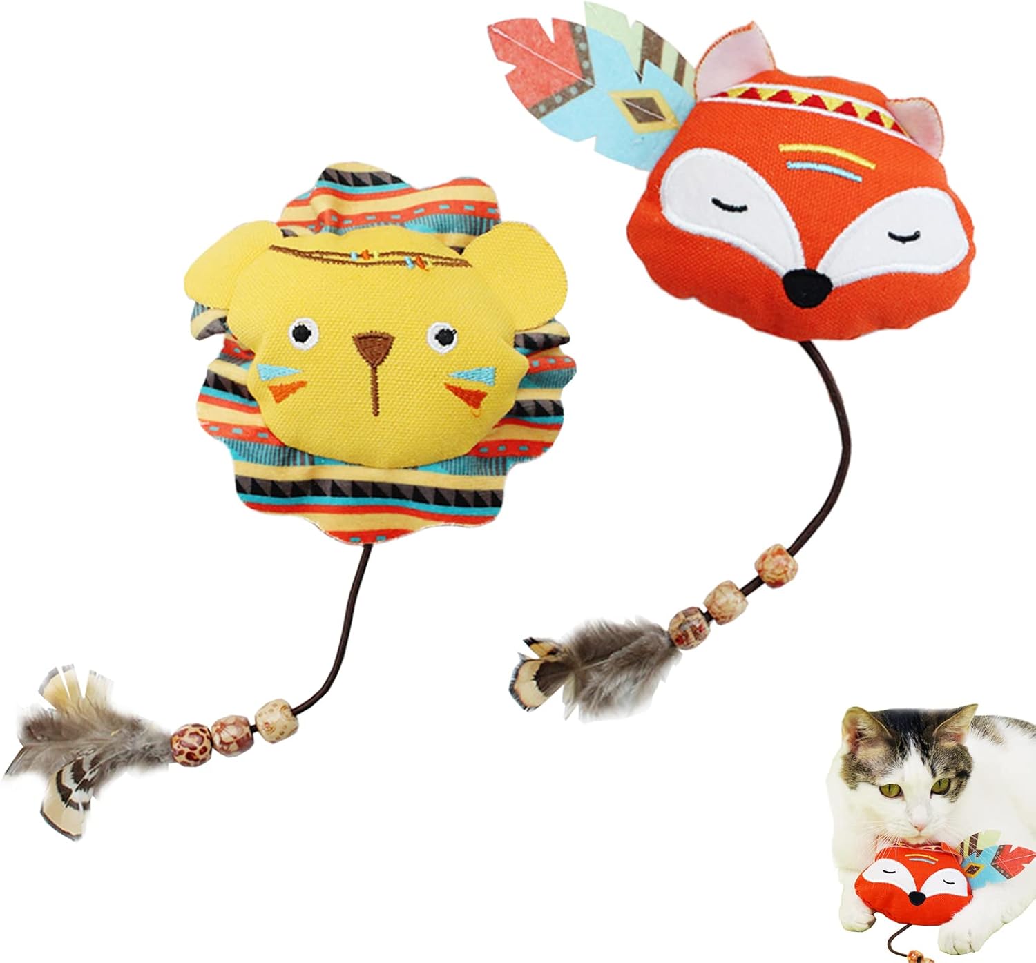 YUDANSI 2PC Cat Feather Toys,Molar Bite Resistant Interactive Cat Toy,christmas...