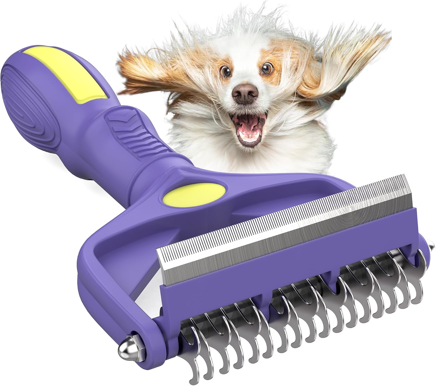 Dog Grooming Brush, Dematting Comb for Dogs and Cats, Pet Grooming Rake for Dogs...
