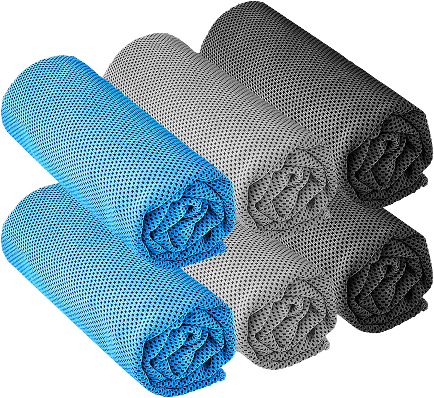 YQXCC 6 Pcs Cooling Towel (120x30 cm) Cool Cold Towel for Neck, Microfibre Ice T...
