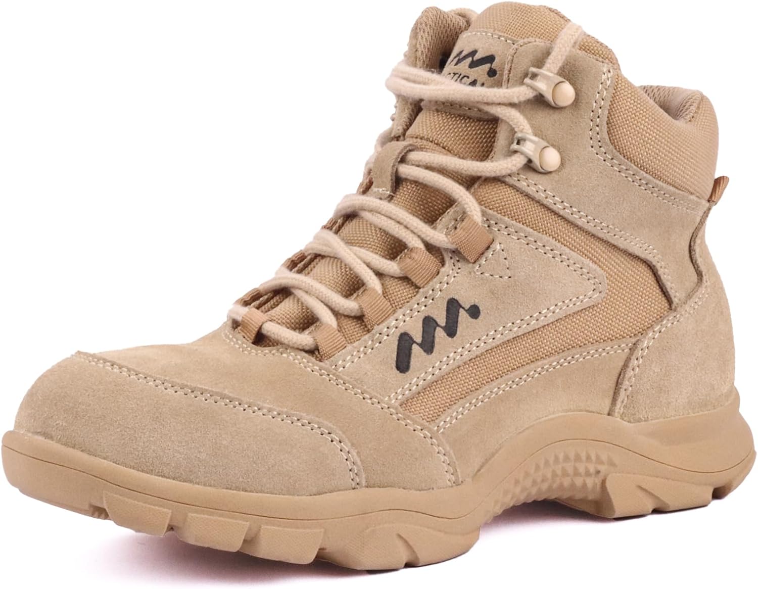 LUDEY Men's Military Tactical Boots Leather Work Boots Lace up Desert Army Boots...