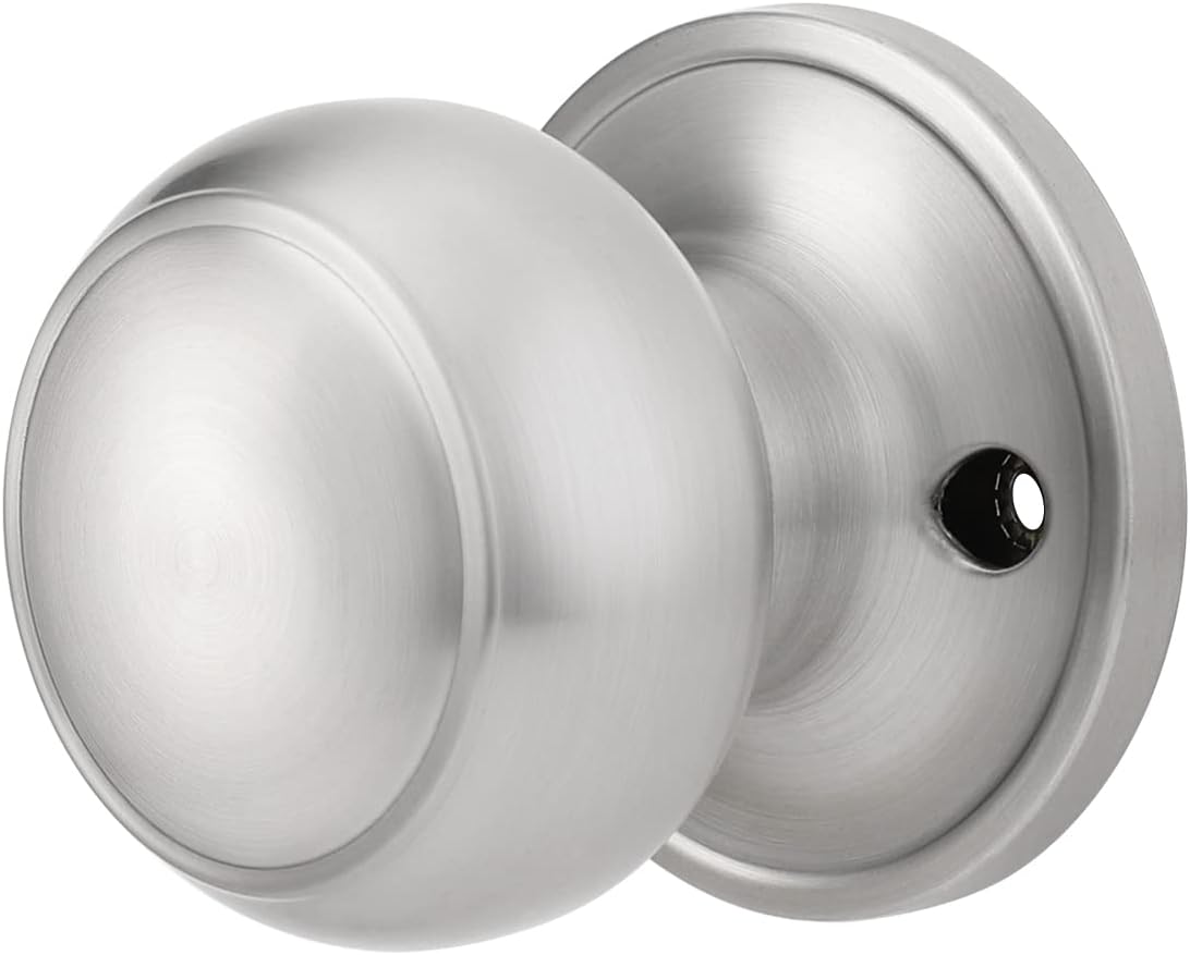 Probrico Brushed Nickel Dummy Door Knobs, Round Dummy Knobs on Rose, Stainless S...