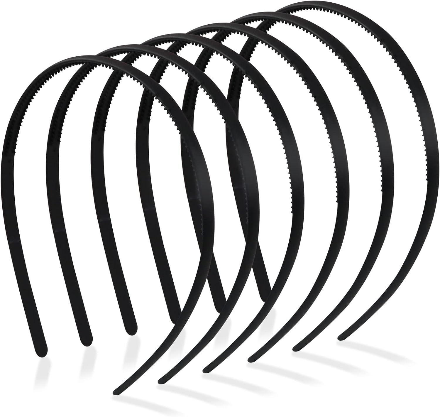 Hanyousheng 6 Pack Plastic Headband, 8mm Teeth Comb Headband, Black Non-slip Hai...
