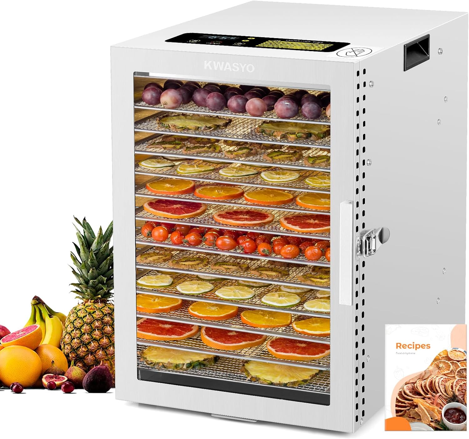 Kwasyo 12 Trays Stainless Steel Food Dehydrator, D...