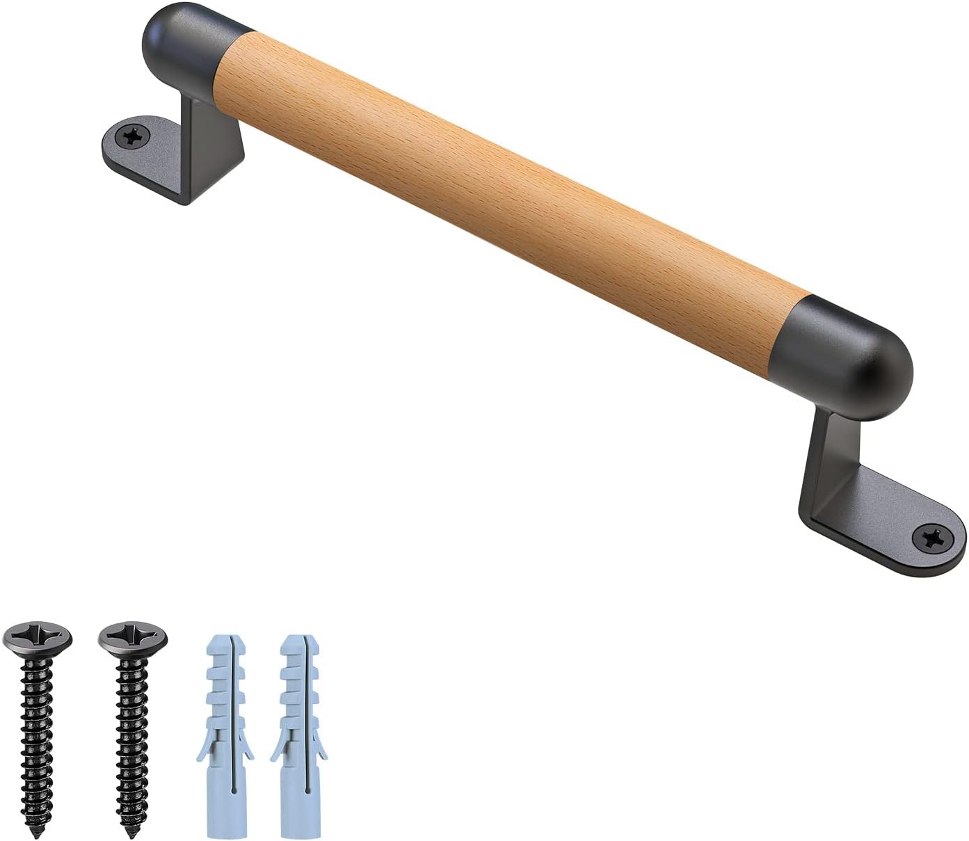 Dolibest 12" Wooden Barn Door Pull Handle, Wooden Fence Gate Pull Handle, 2 Dura...
