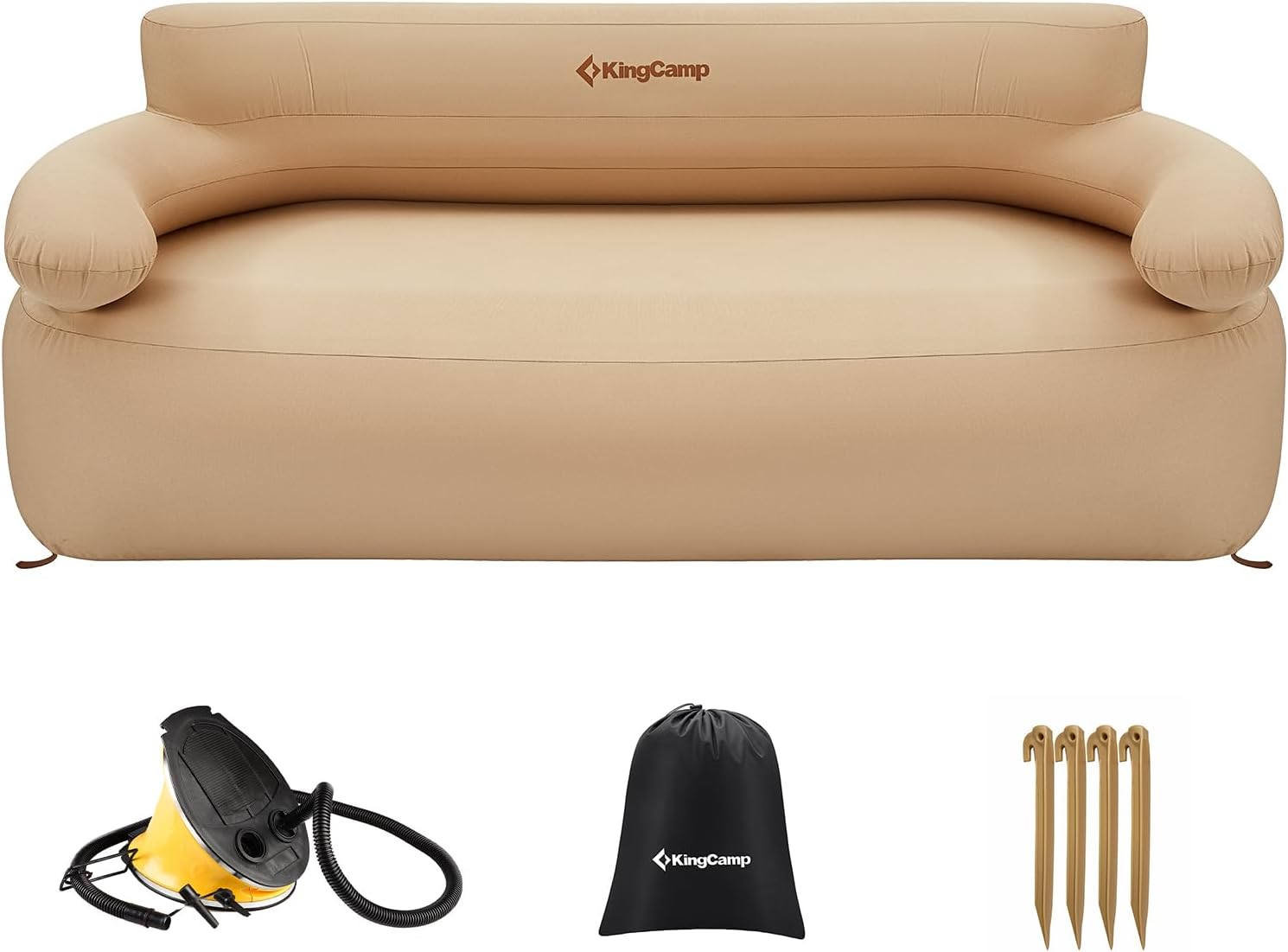 KingCamp Inflatable Sofa Camping Sofa Inflatable Chair with Pump Backrest Carry...