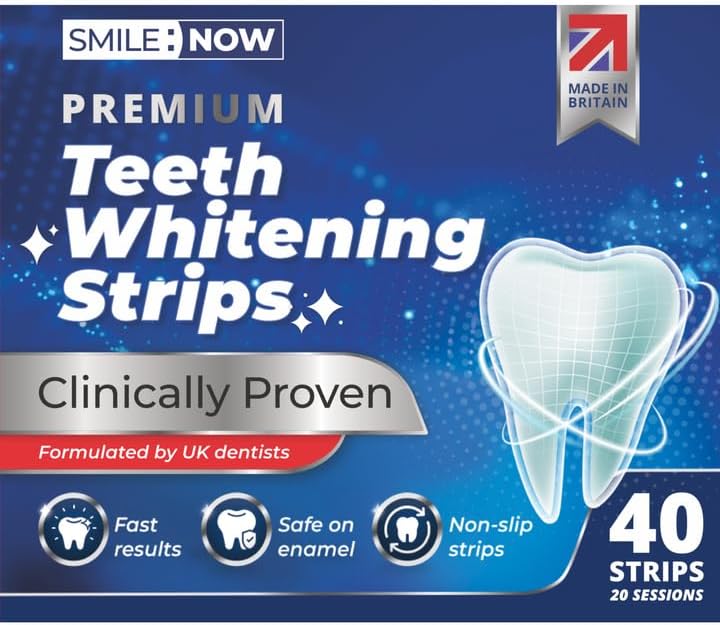 Teeth Whitening Strips - 20 Pap Teeth Whitener Sessions - Made in The UK - Non-S...