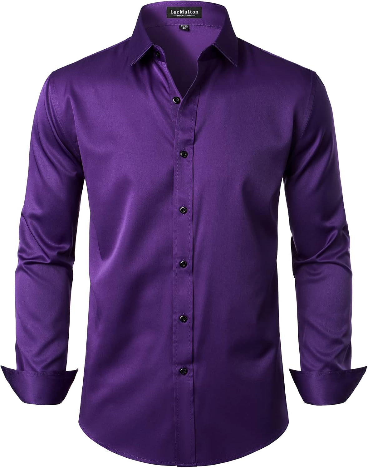 LucMatton Men's Dress Shirt Formal Stretch Wrinkle...