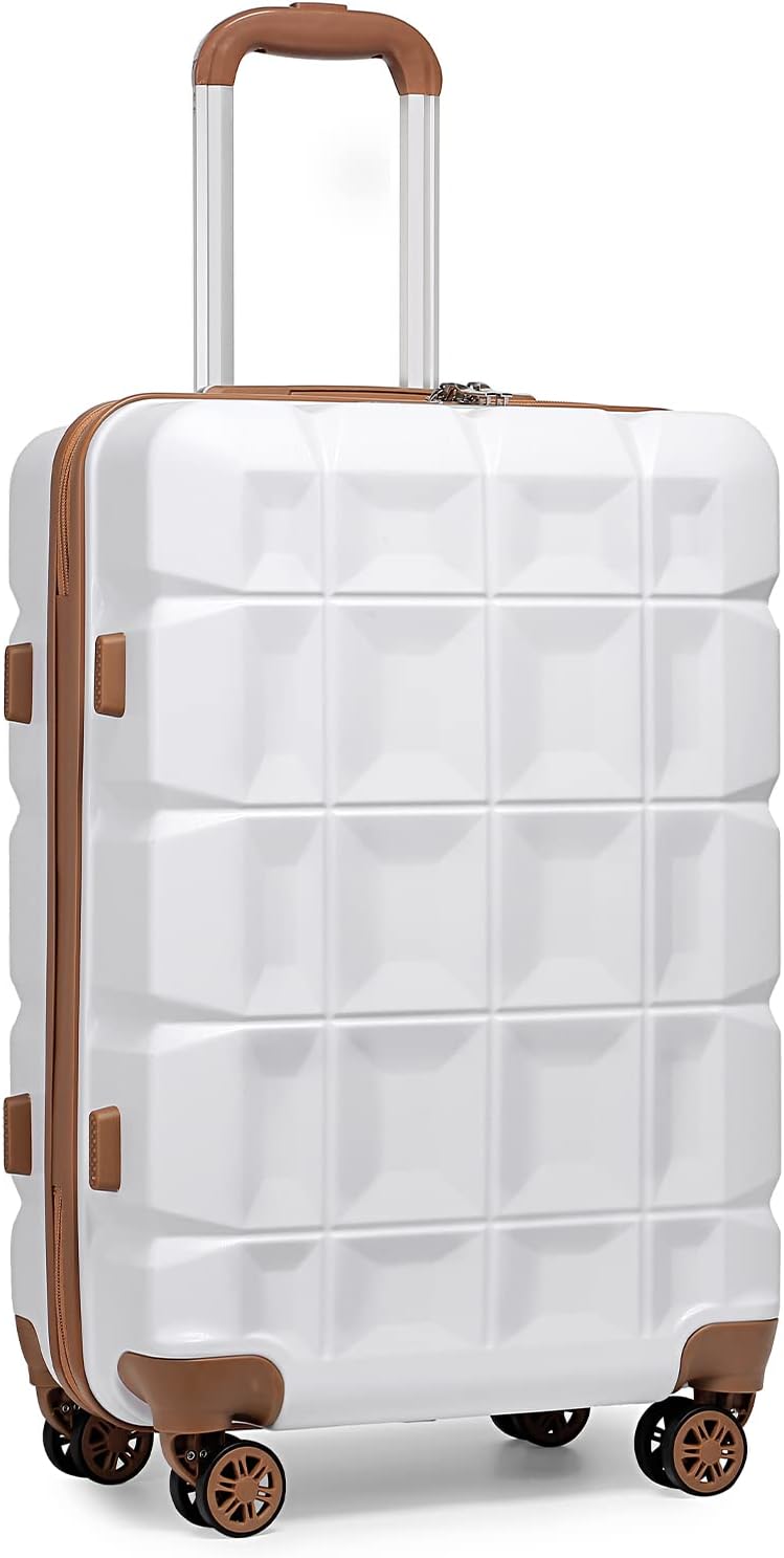 Kono ABS Hard Shell Travel Trolley Suitcase 24 inch Medium Check in Luggage with...
