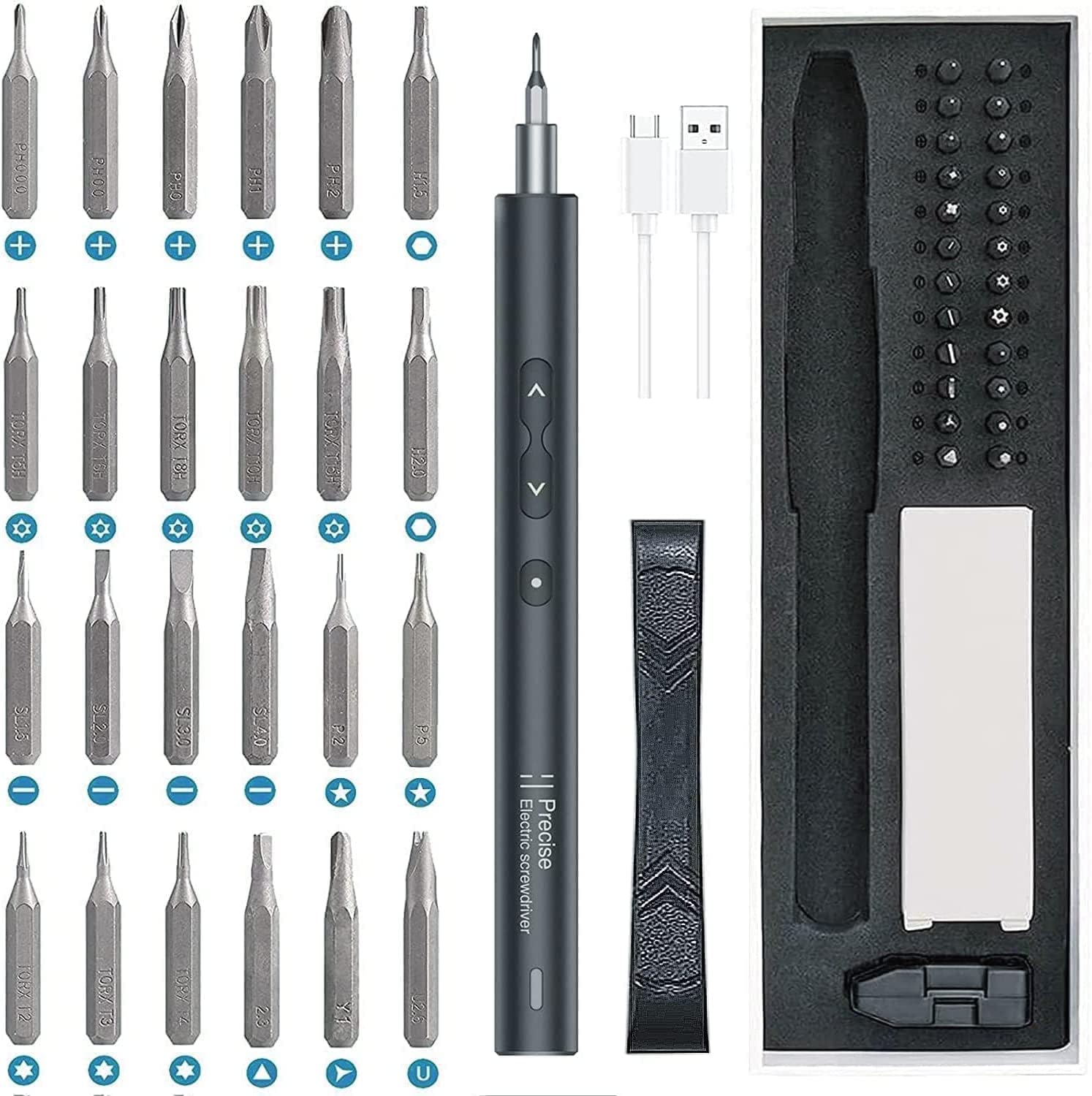Ankilo Mini Electric Screwdriver, 28 in 1 Rechargeable Portable Power Screwdrive...