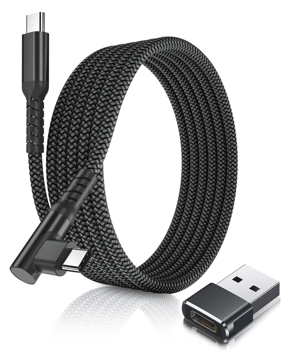 BASESAILOR USB C to USB C 100W Cable Right Angle with USB Adapter 3M,90 Degree F...