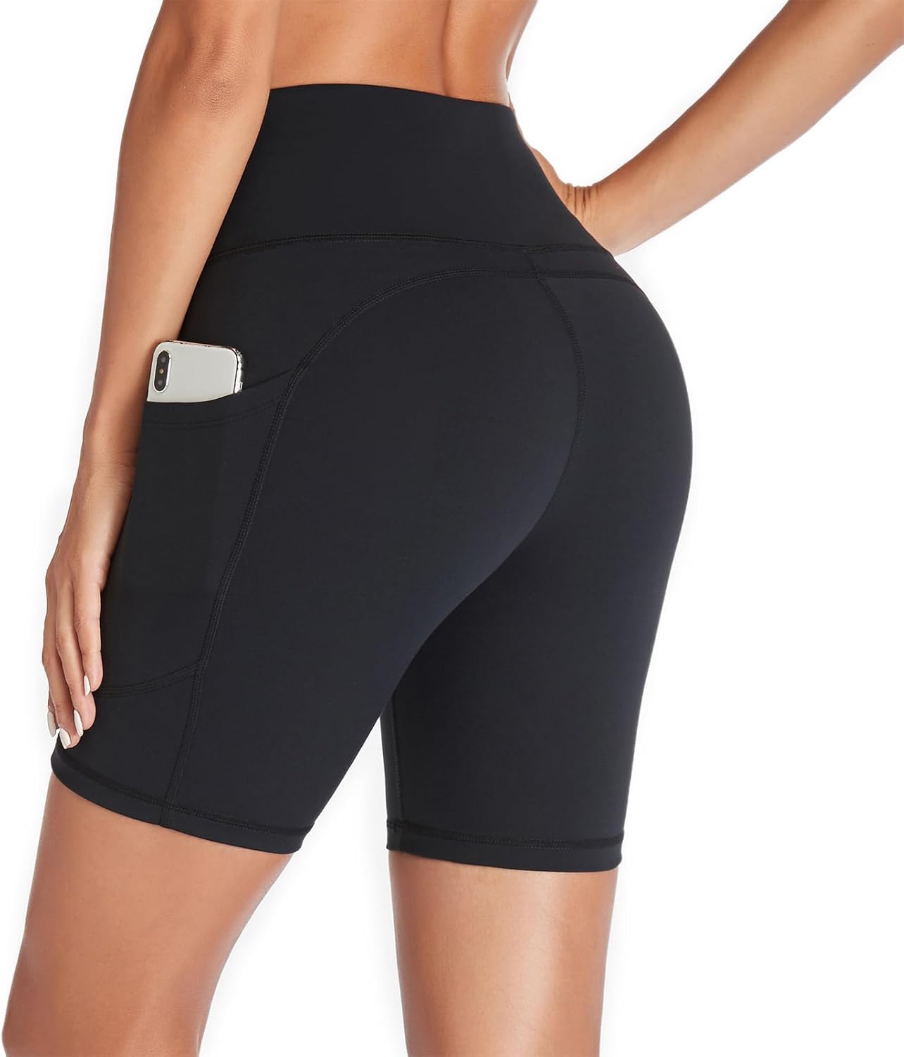 GIMDUMASA Gym Shorts for Women UK Cycling Shorts Ladies High Waist Black Yoga Sh...