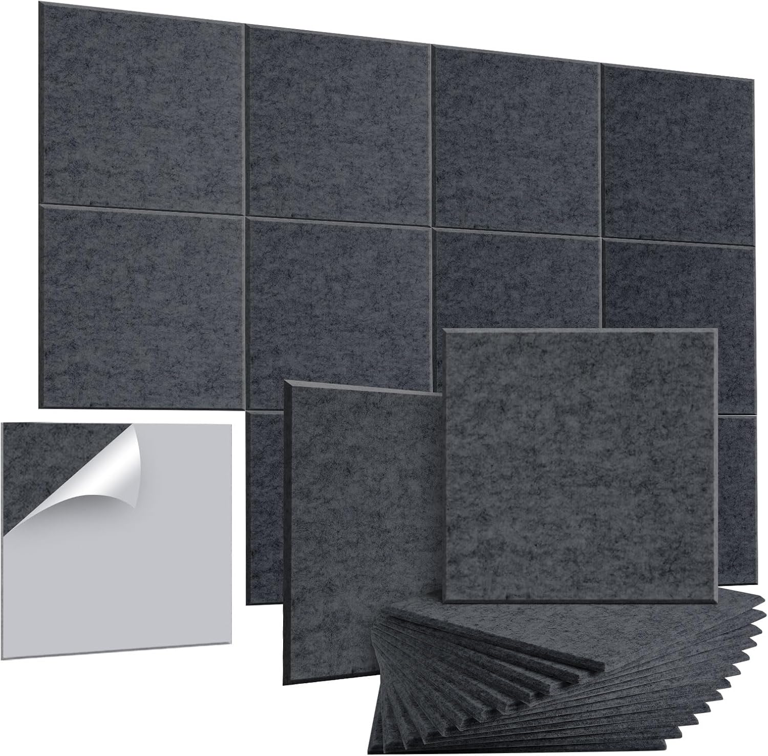 Acoustic Panels, AGPTEK 12 Packs Self-adhesive Acoustic Panels Soundproof Wall P...
