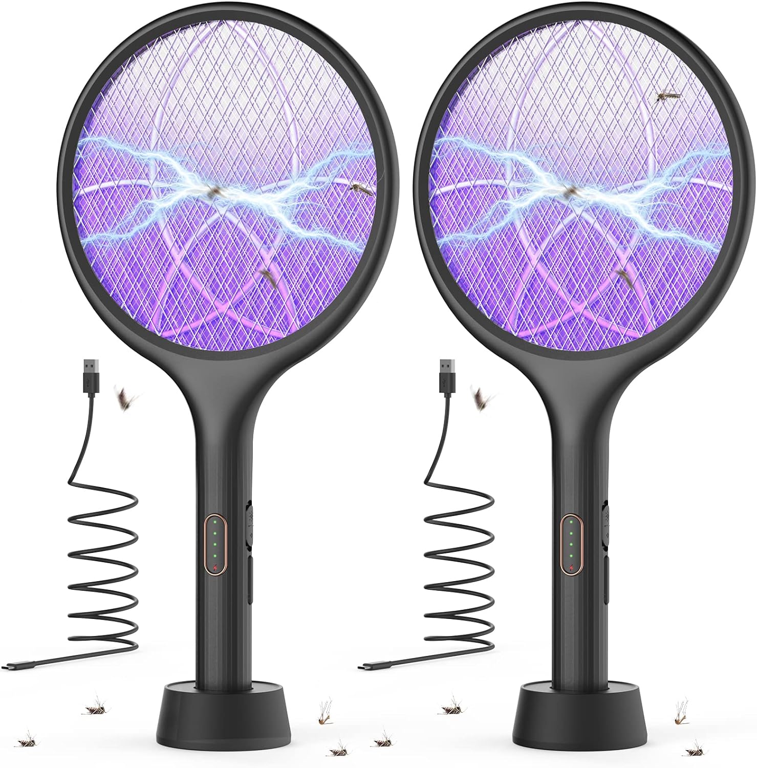 YISSVIC Electric Fly Swatter 4000V Bug Zapper Racket Mosquito Fly Killer 1500 mA...
