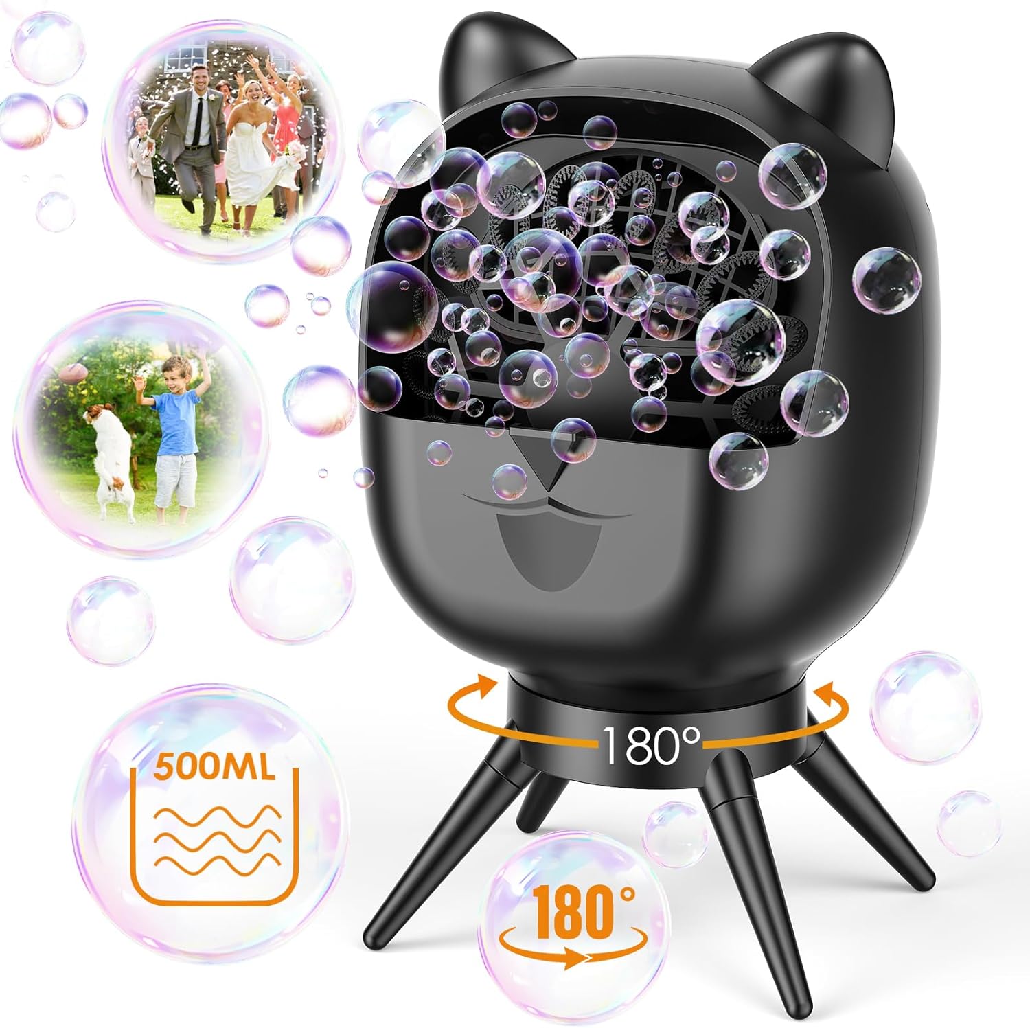 bedee Bubbble Machine Toy for Kids Rechargeable: 500ML Automatic Bubble Blower w...