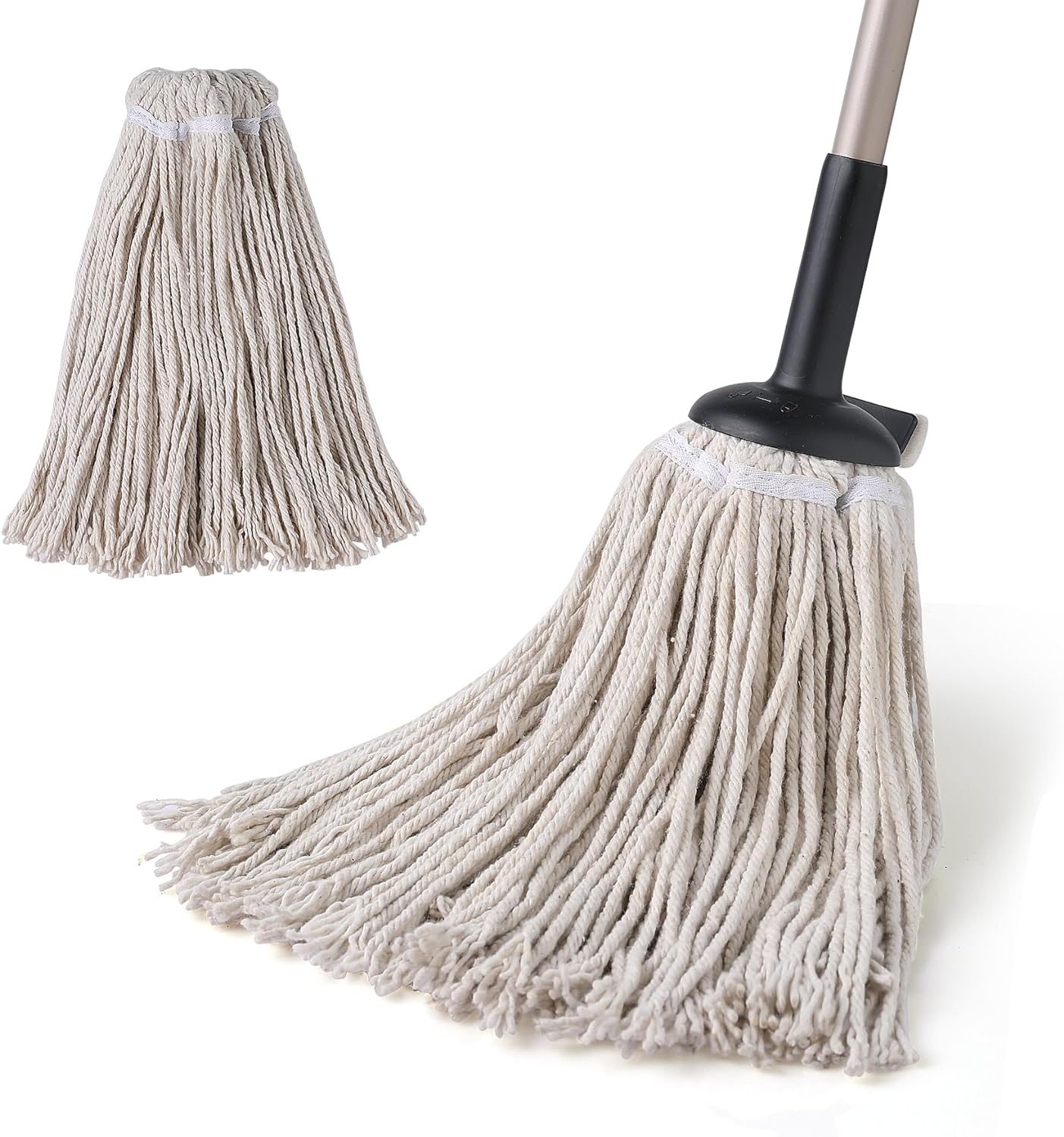 Eyliden String Mop with 2 Reusable Mop Heads, Non-Touch Replacement, Adjustable...