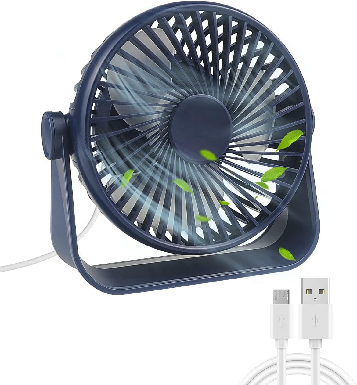 Maxesla USB Desk Fan, 4 Speeds Table Fan with Strong Airflow & Quiet Operation,...