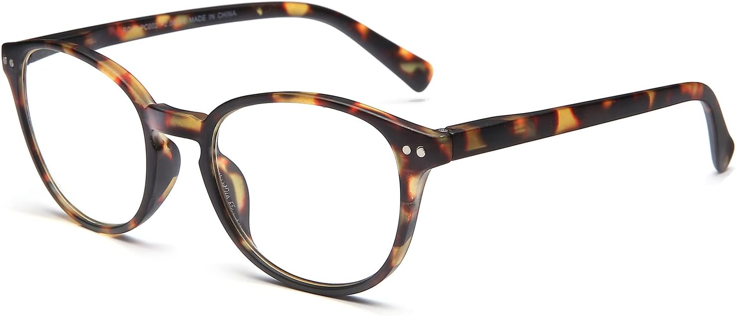 SKYWAY Blue Light Blocking Reading Glasses with Spring Hinges, Round Computer Ga...