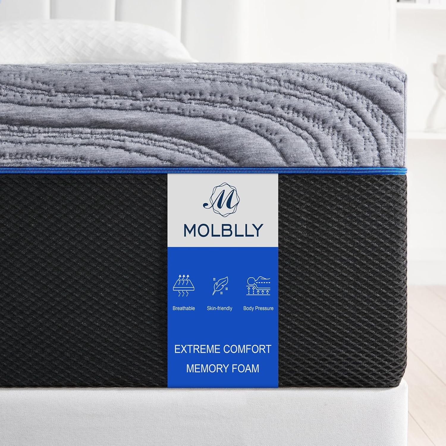 Molblly Super King Memory Foam Mattress,Super King Mattress with Soft Fabric, Sk...