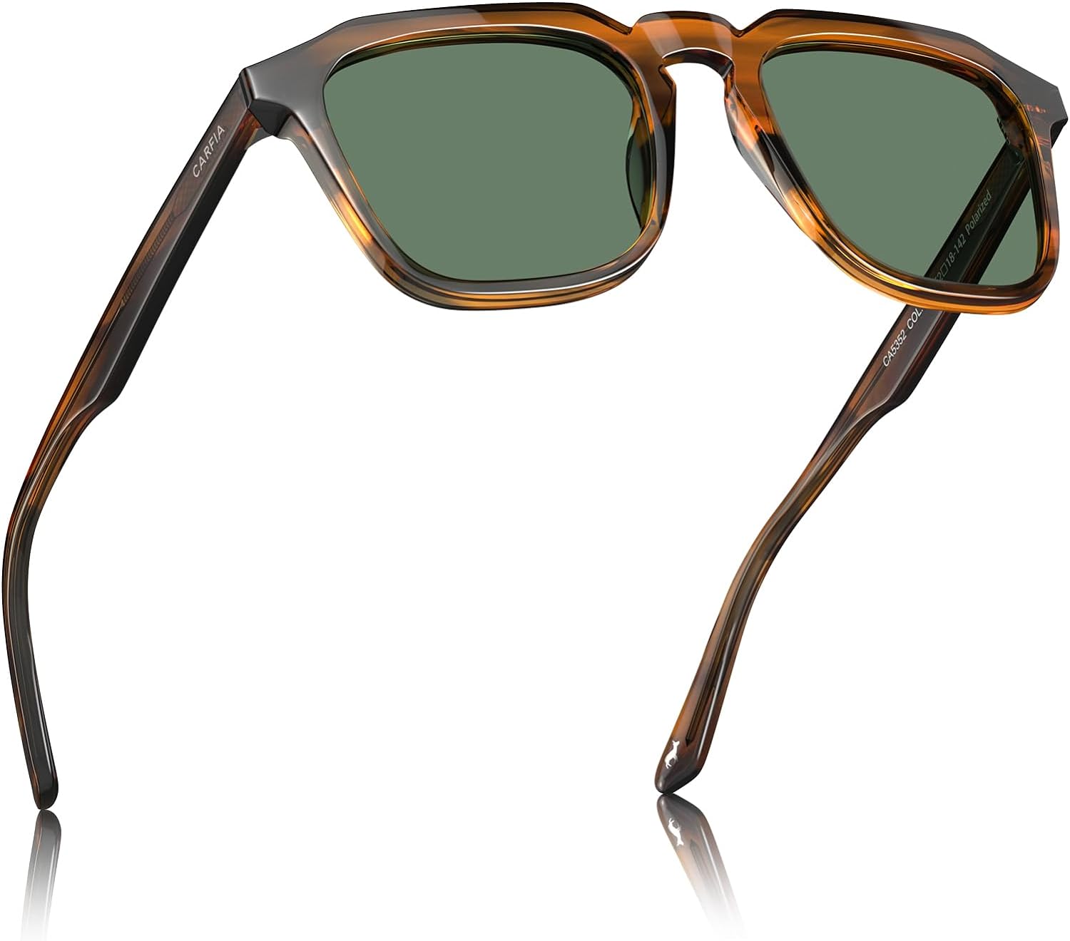 CARFIA Retro Polarised Mens Sunglasses UV400 Protection Acetate Square Frame for...