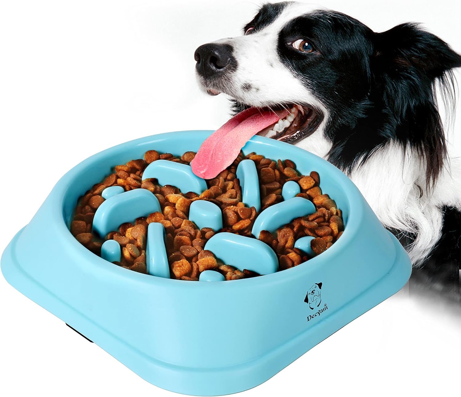 Decyam Pet Fun Feeder Dog Bowl Slow Feeder, Bloat Stop Dog Food Bowl Maze Intera...