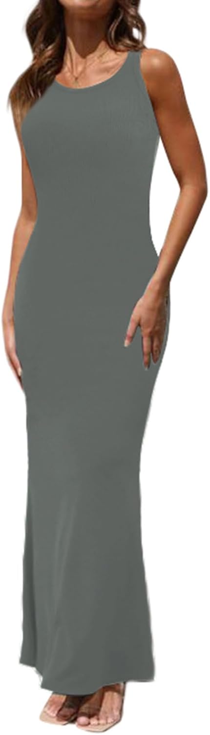 Joyshaper Women Sleeveless Maxi Dresses Sexy Lounge Slip Elegant Summer Round Ne...