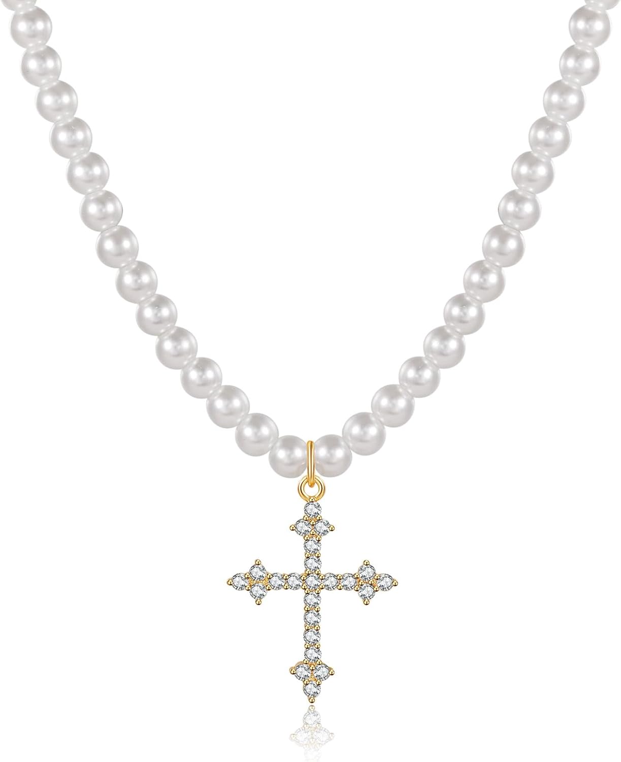 Hipwope Double Cross Necklace for Women 14k Gold Plated Cross Pendant Necklace y...