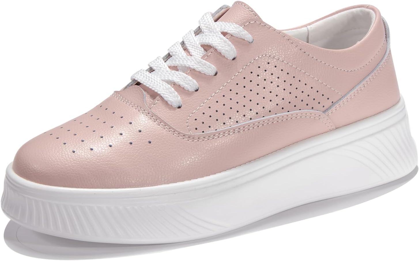 UberDeco Women’s Leather Comfy Sneakers Ladies Loafers Moccasins Lace-up Flats B...