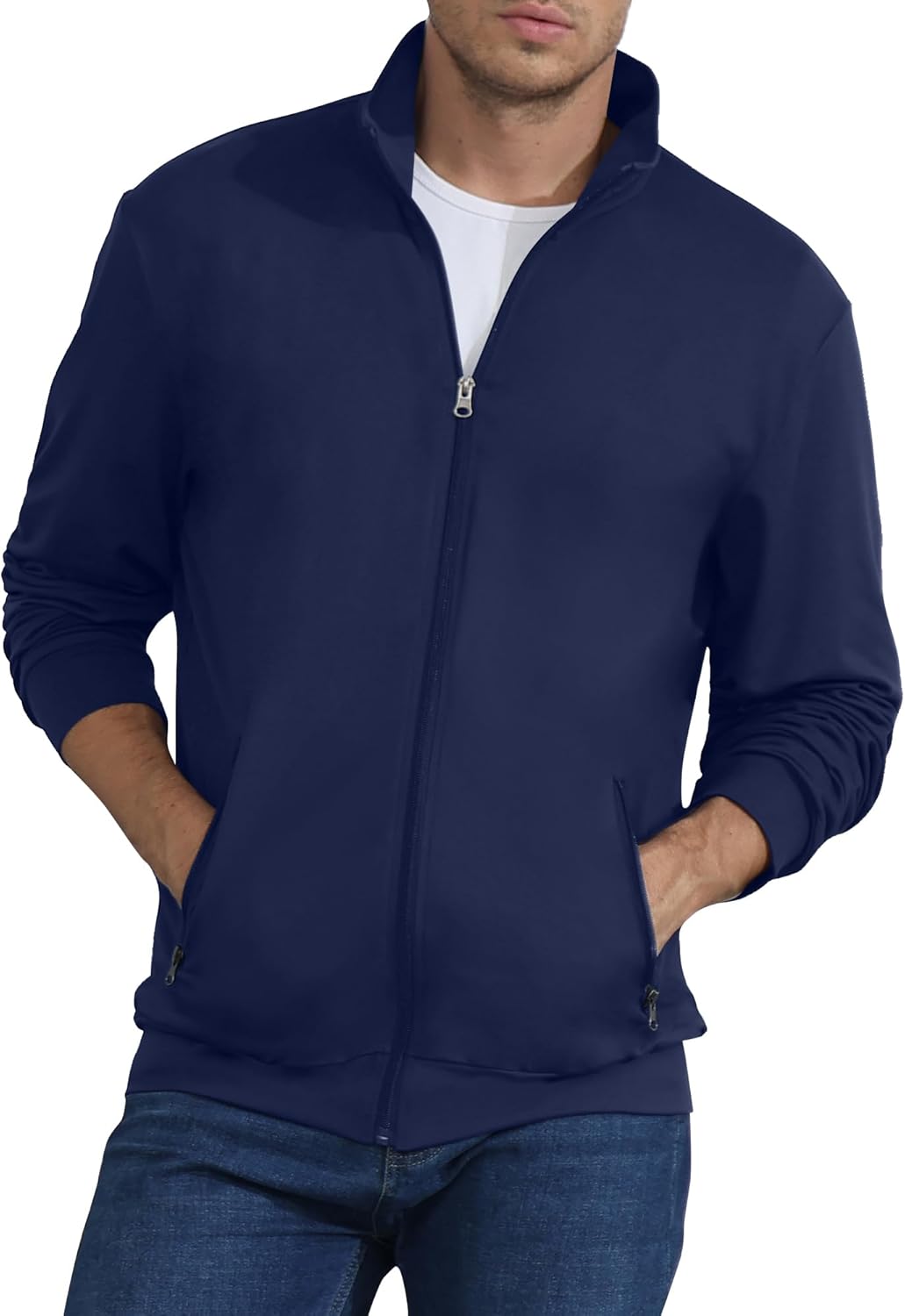 CTU Mens Sweatshirt Full Zip Active Stretchable Jacket Lightweight Long Sleeve J...