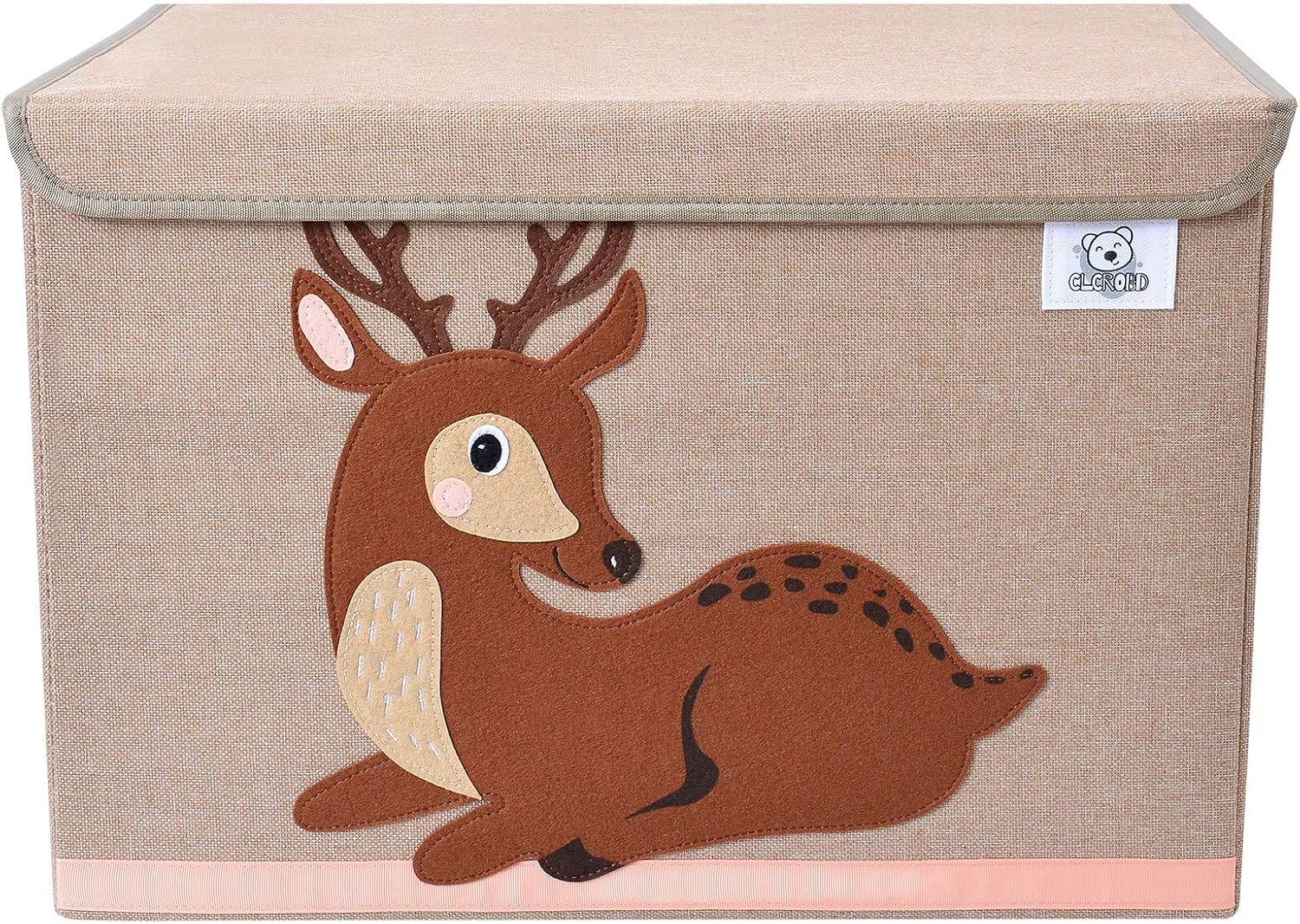 CLCROBD Foldable Kids Large Toy Chest with Flip-Top Lid, Collapsible Fabric Anim...