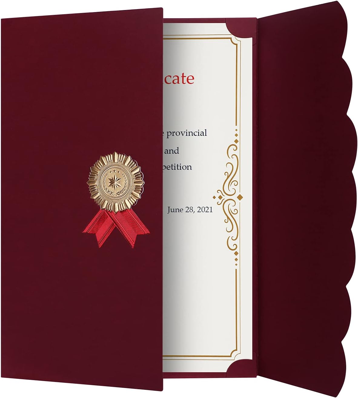 HKSICHENGKEJIUK 5Pcs A4 Certificate Award Diploma Cover Tri-Fold Paper Certifica...