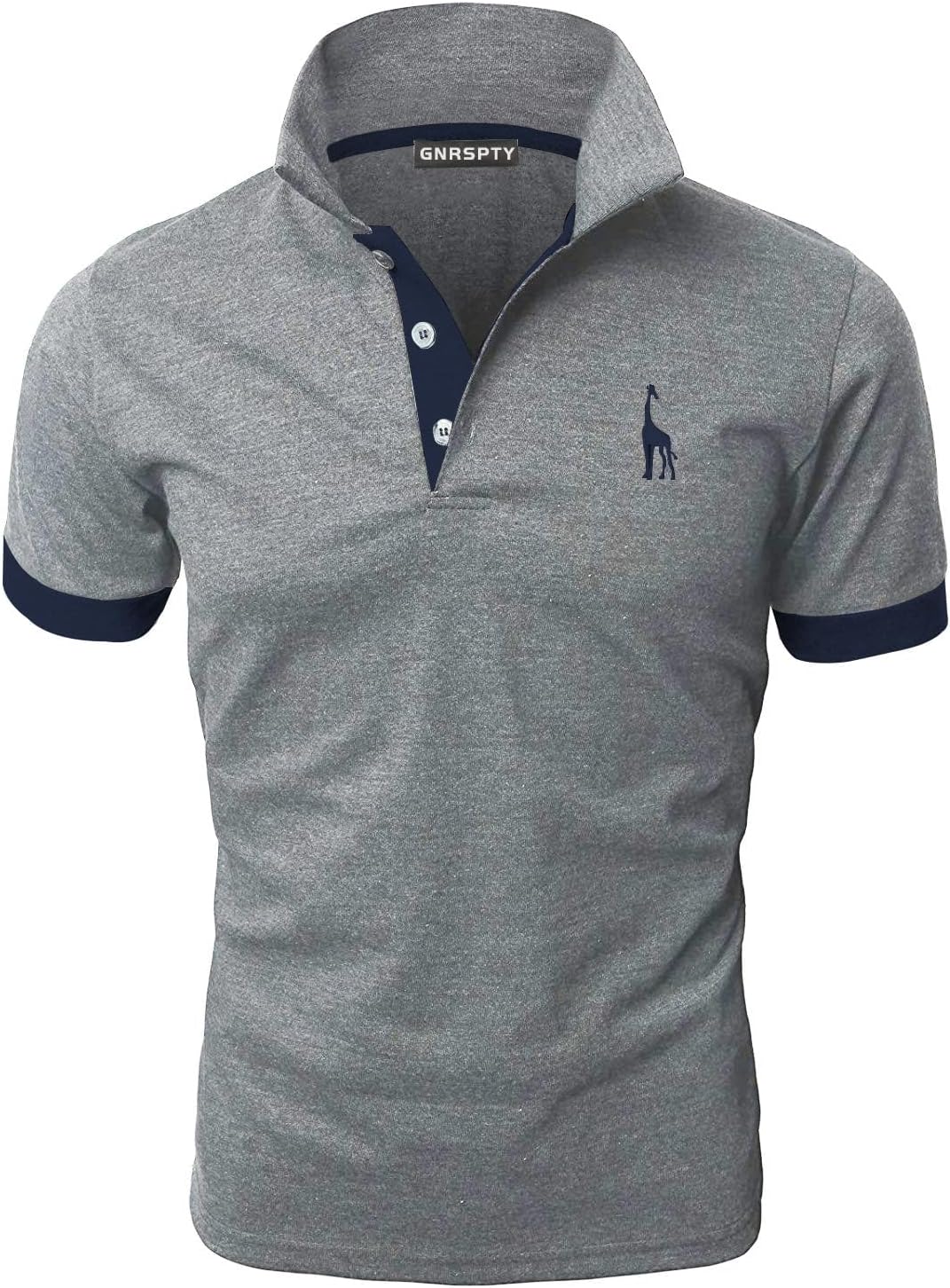 GNRSPTY Mens Short Sleeve Polo Shirts Classic Giraffe Embroidery Golf Tennis T-S...