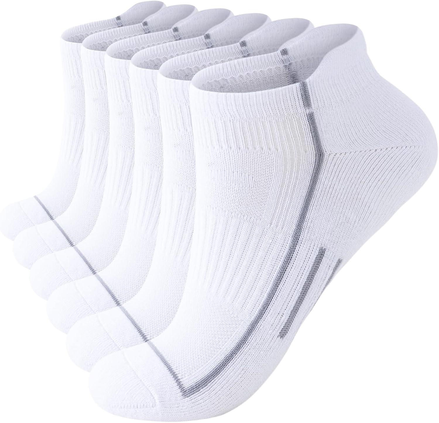 Stoeury Mens Trainer Socks, Thick Cushion Anti Blister Running Socks, Low Cut An...