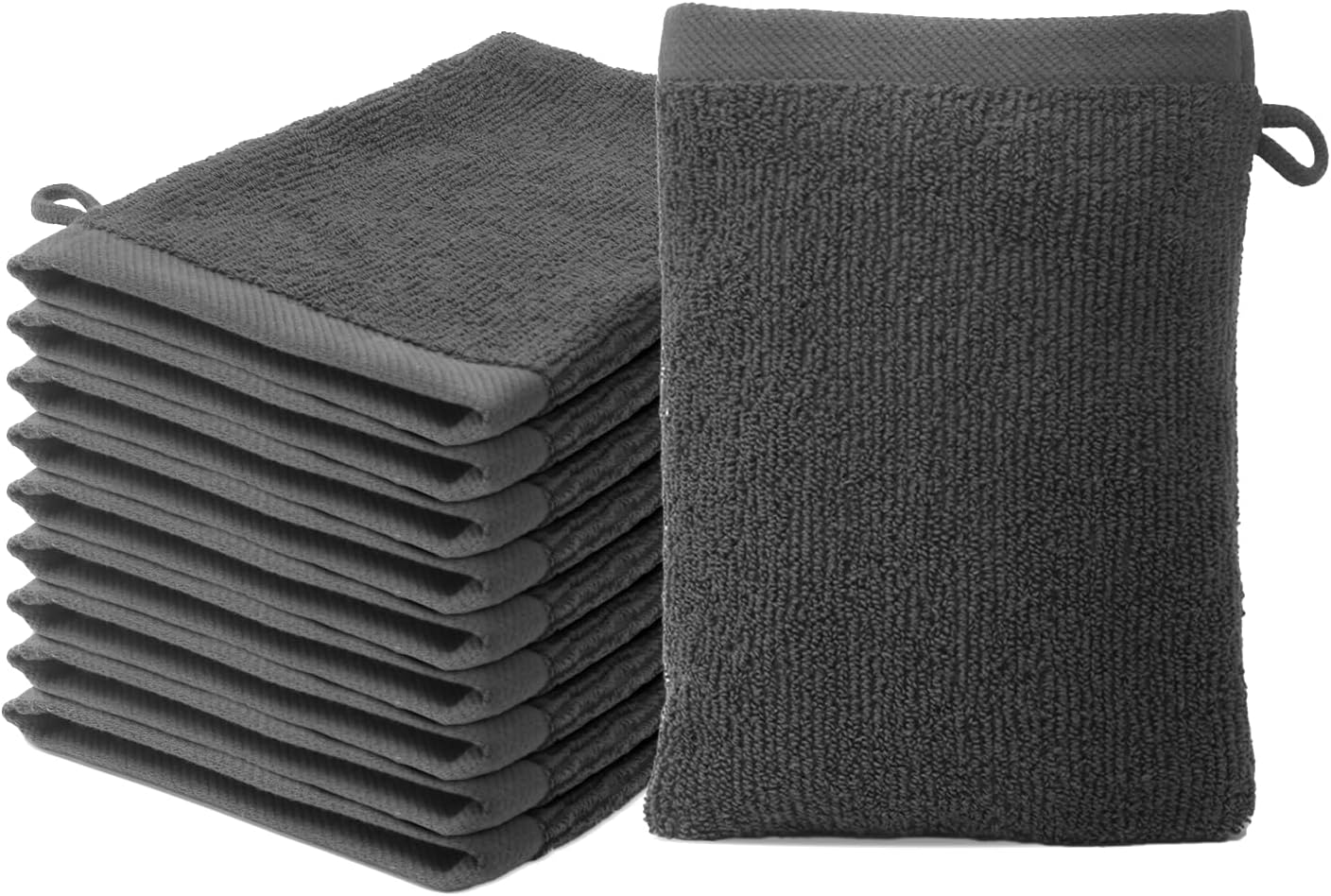 Ôhm - 10 Towel Mitts 15x20 cm - Body & Face Wash Mitts - 100% Turkish Cotton - V...