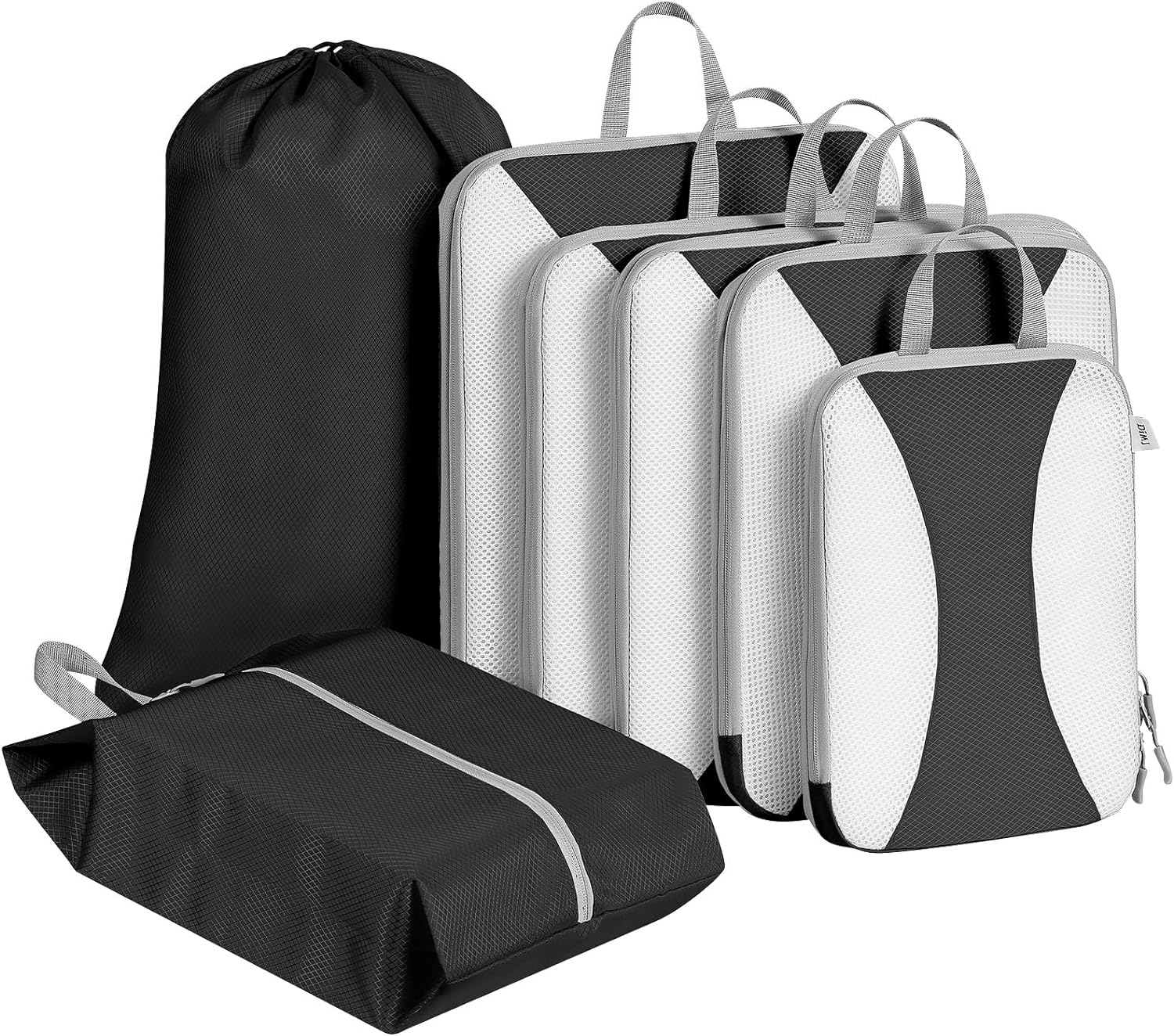 DIMJ Compression Packing Cubes for Suitcases - 7 Set Lightweight Travel Organise...